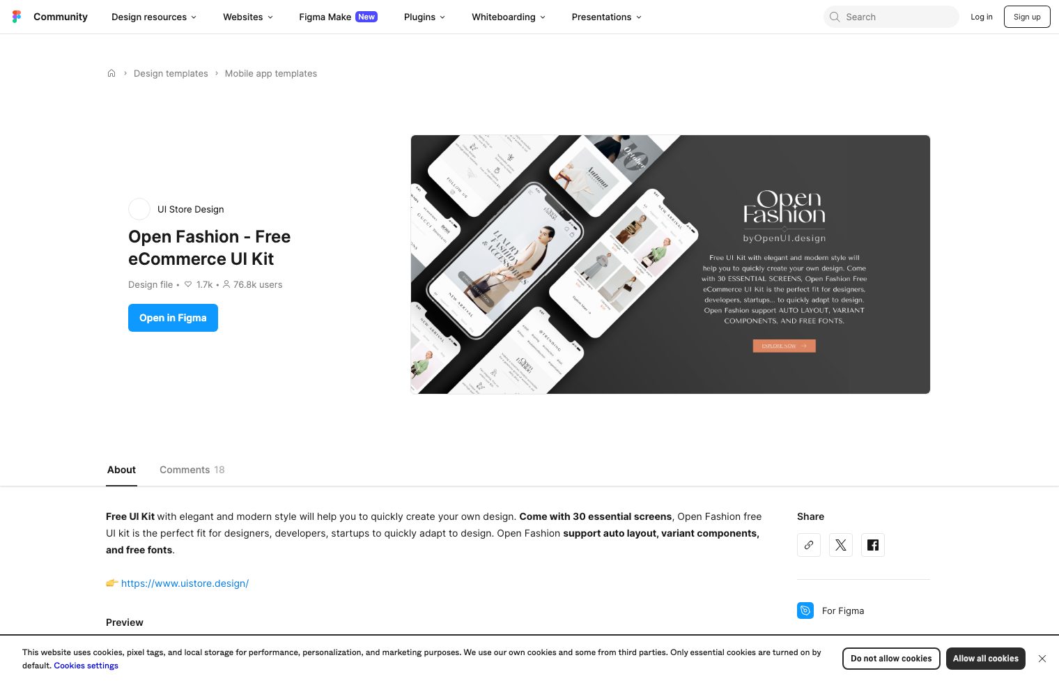 Open Fashion - Free eCommerce UI Kit screenshot