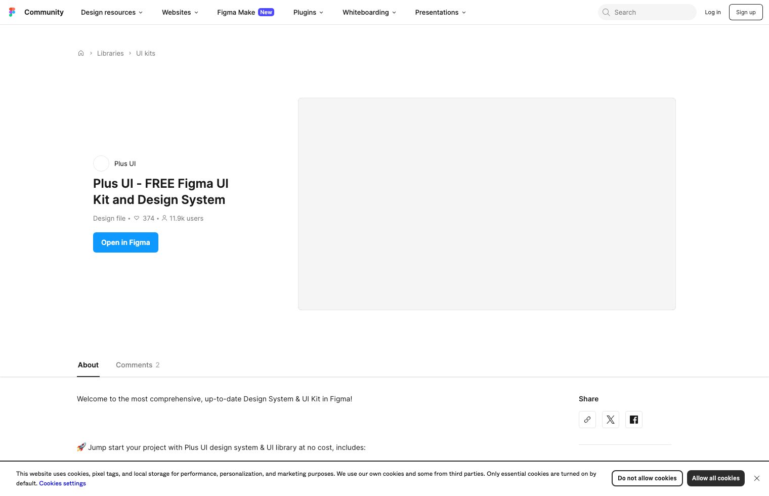 Plus UI - FREE Figma UI Kit and Design System | Figma screenshot