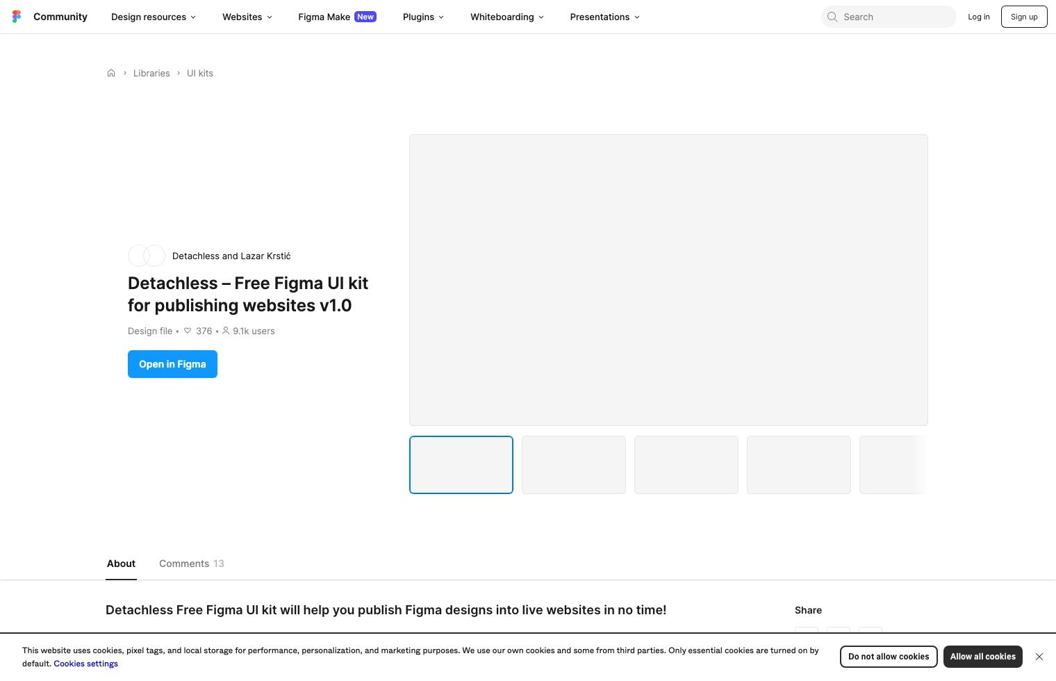 Detachless – Free Figma UI kit for publishing websites v1.0 screenshot