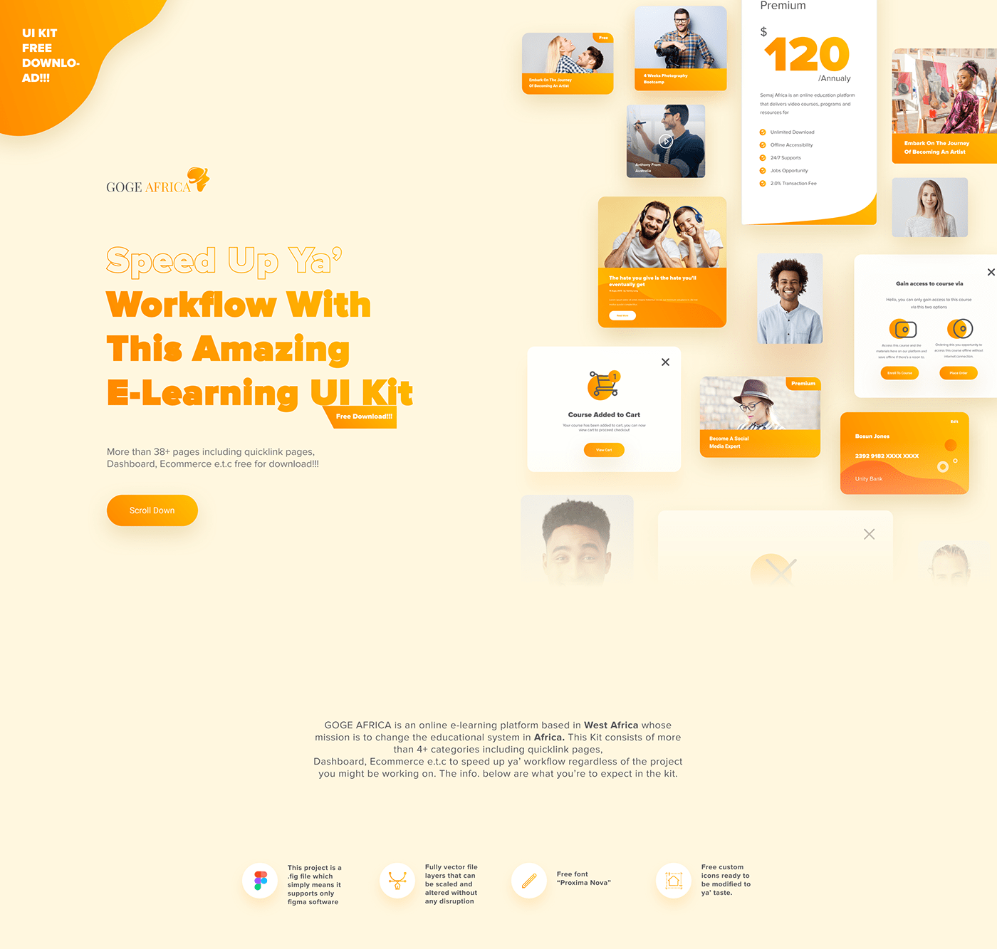 E-learning UI Kit Free Download screenshot