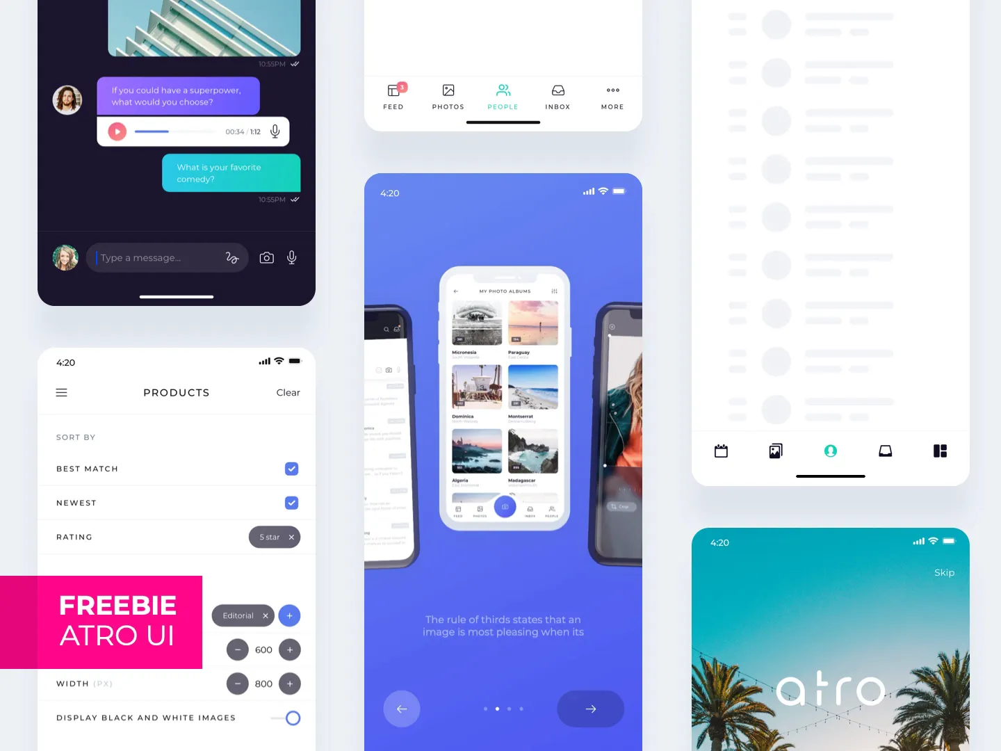 Atro Mobile UI kit (Freebie) screenshot