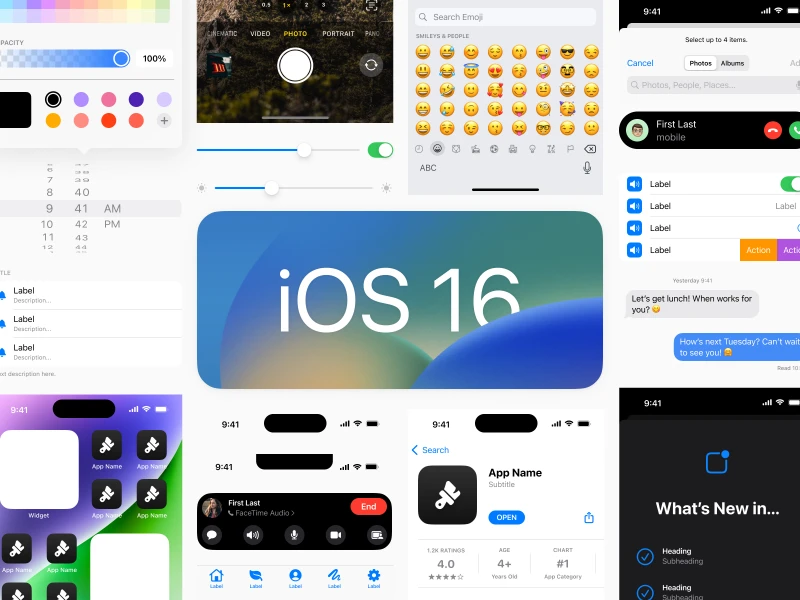 iOS 16 Free UI Kit for Figma screenshot