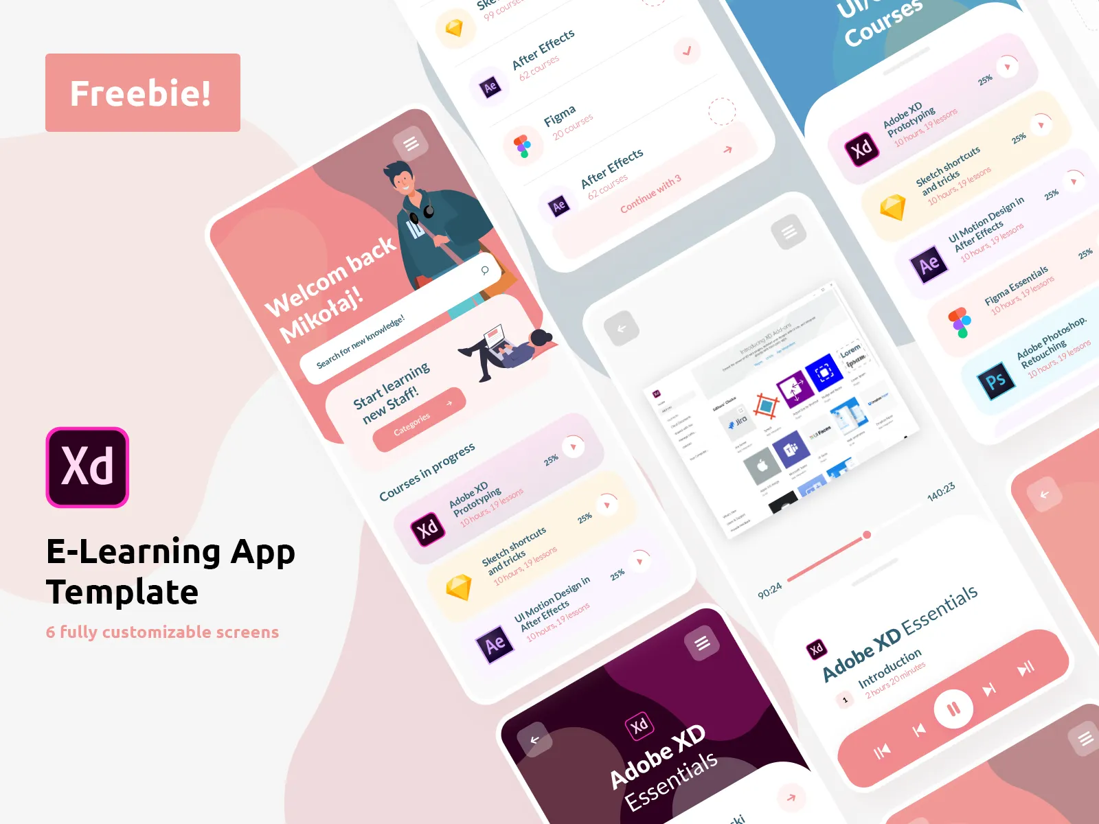 E-Learning App Template UI Kit Freebie screenshot