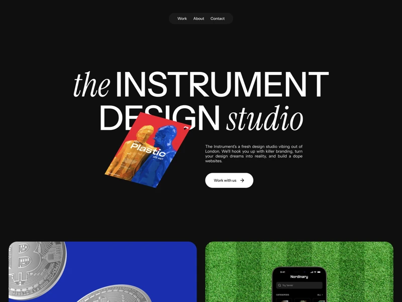 Instrument Design Studio Portfolio Free Template for Figma screenshot