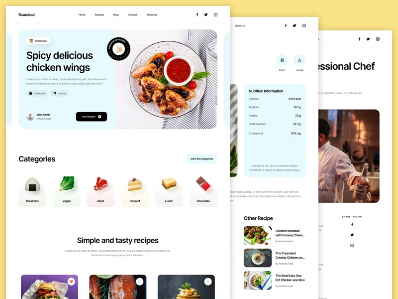 Cooking Free Template for Figma screenshot