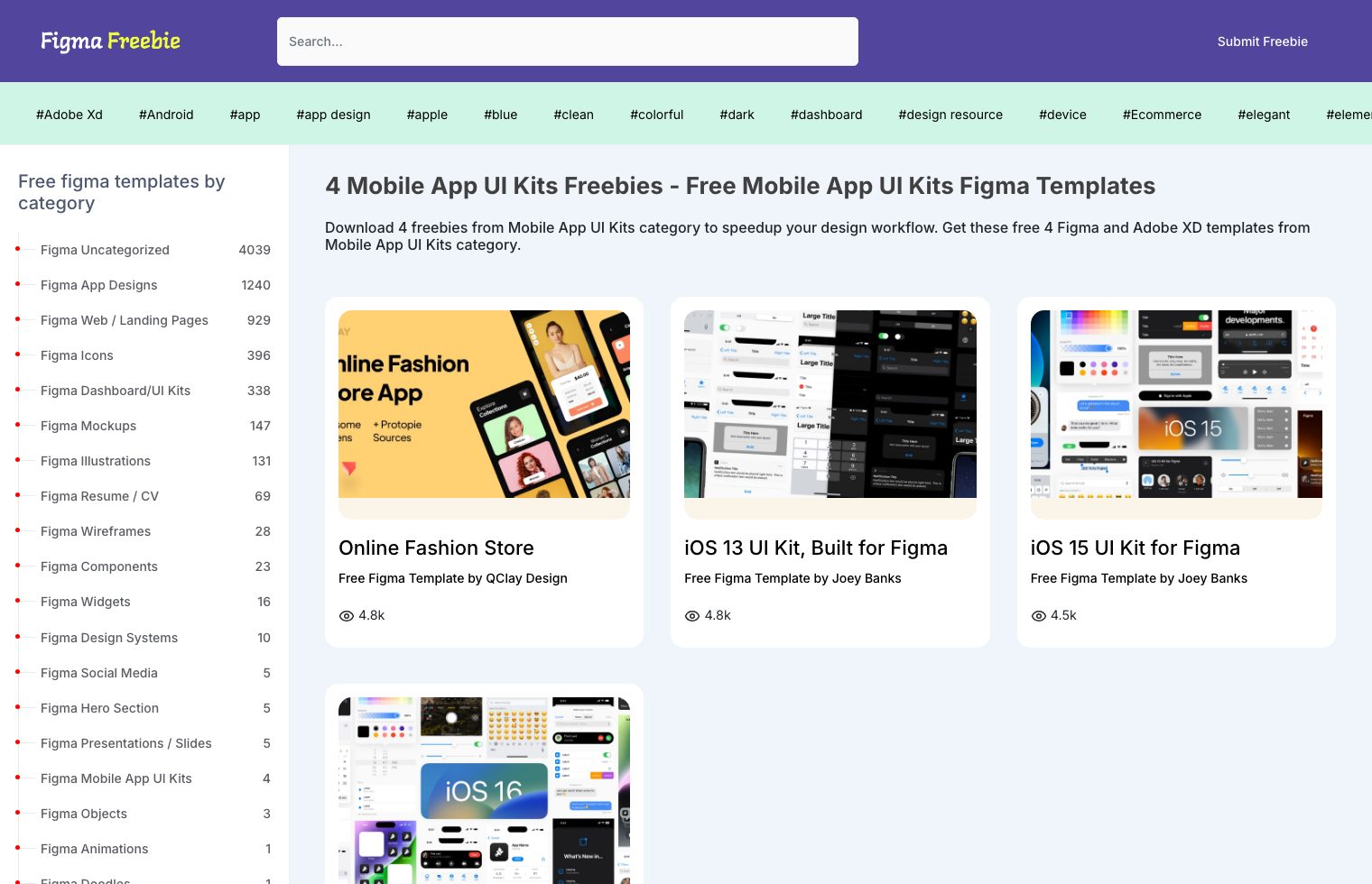 4 Mobile App UI Kits freebies - Free Mobile App UI Kits Figma Templates screenshot
