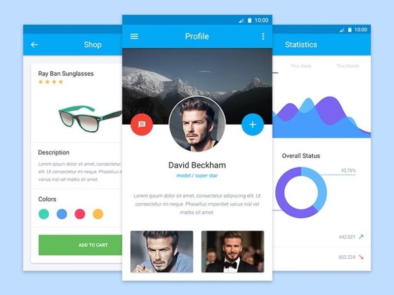 Material Design mobile UI kit screenshot