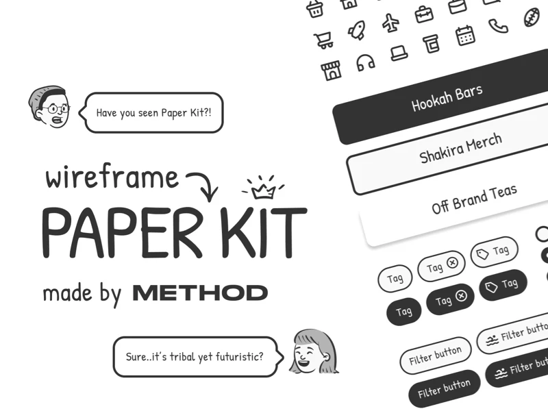 Paper Free Wireframe Kit for Figma screenshot