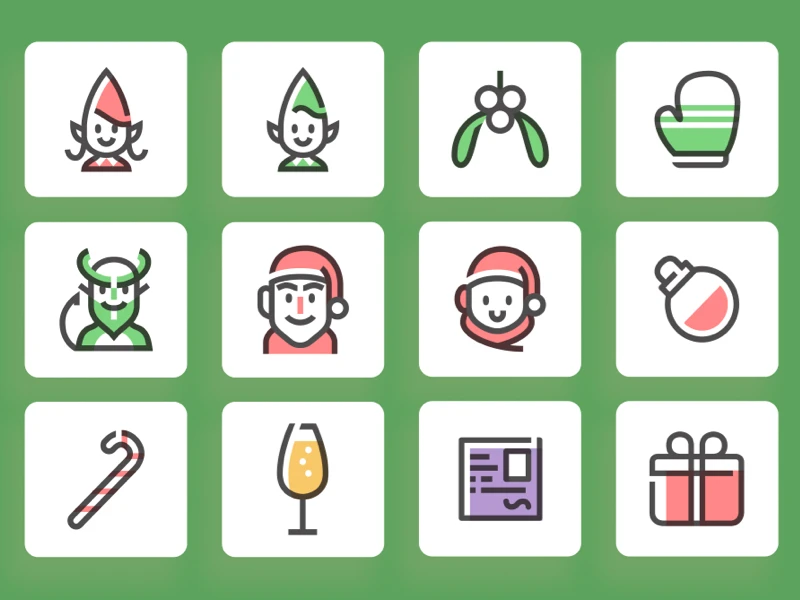 Free Christmas Icons Vector Pack For Figma screenshot