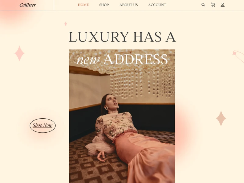 Luxury Ecommerce Free Landing Page for Figma screenshot