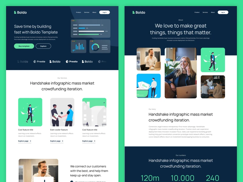 Boldo - Free Landing Page Design for Figma screenshot