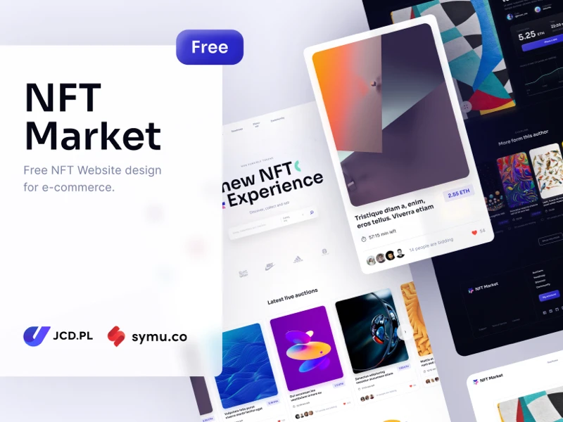 NFT Market - Free Landing Page for Figma screenshot