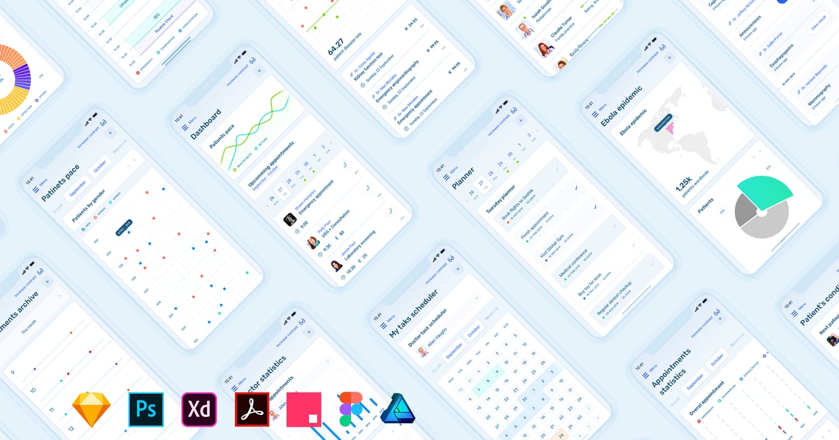 Medical App Dashboard – MedUX Light UI Kit screenshot