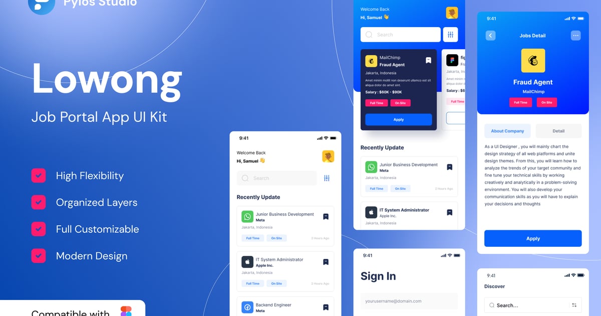 Lowong - Job Portal App UI Kits screenshot